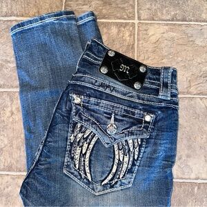 Miss Me Angel Wing Signature Skinny Designer Jeans Flap Pocket 26